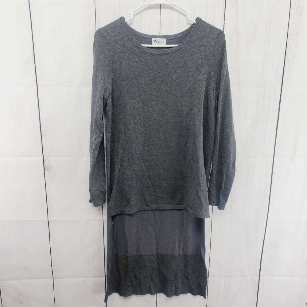 WALL High Low Long Sleeve Tight Knit Sweater Womens XS